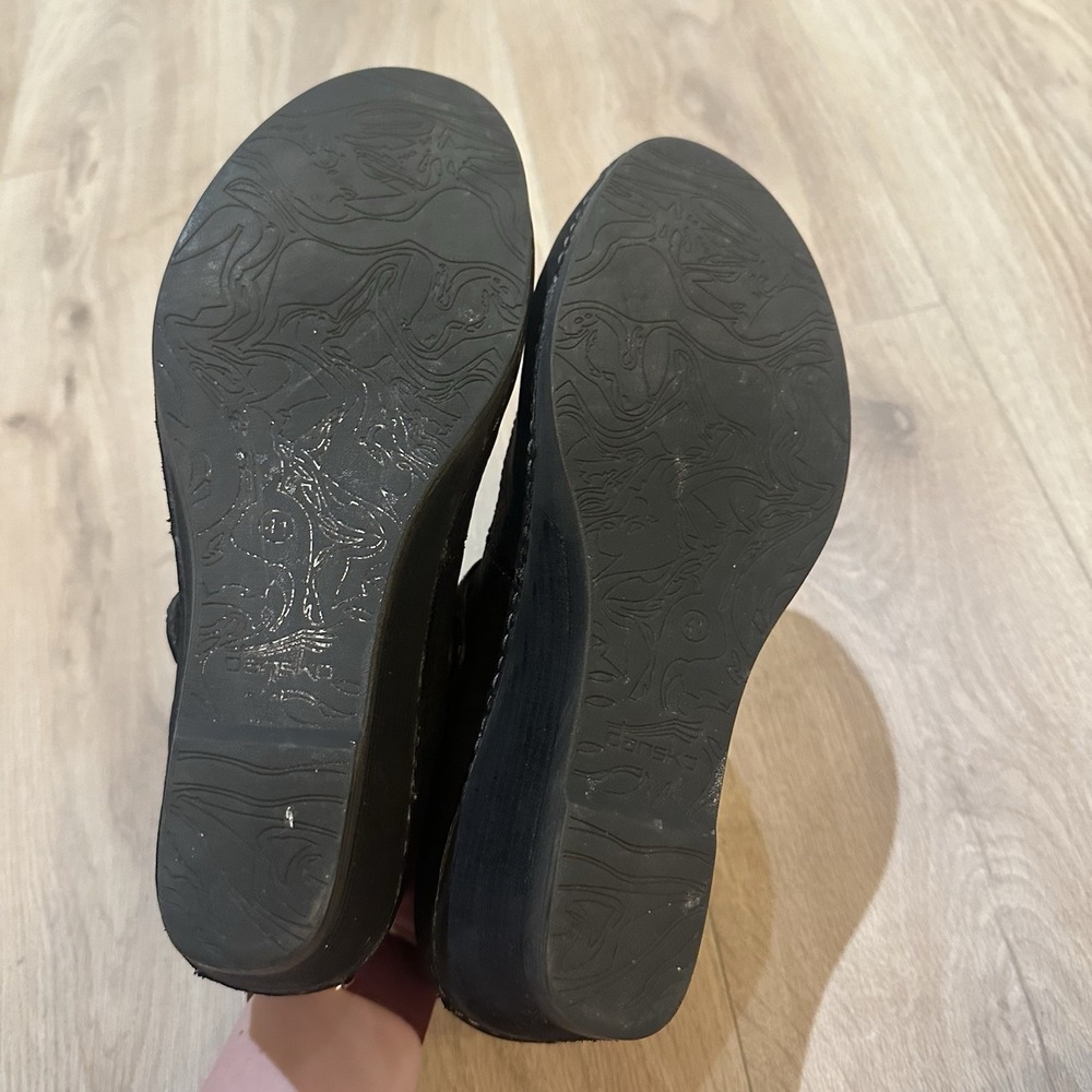Dansko Women's Sandra Mary Jane Black Suede Leather Wedge Heel Size 41 10.5/11 - Picture 6 of 9